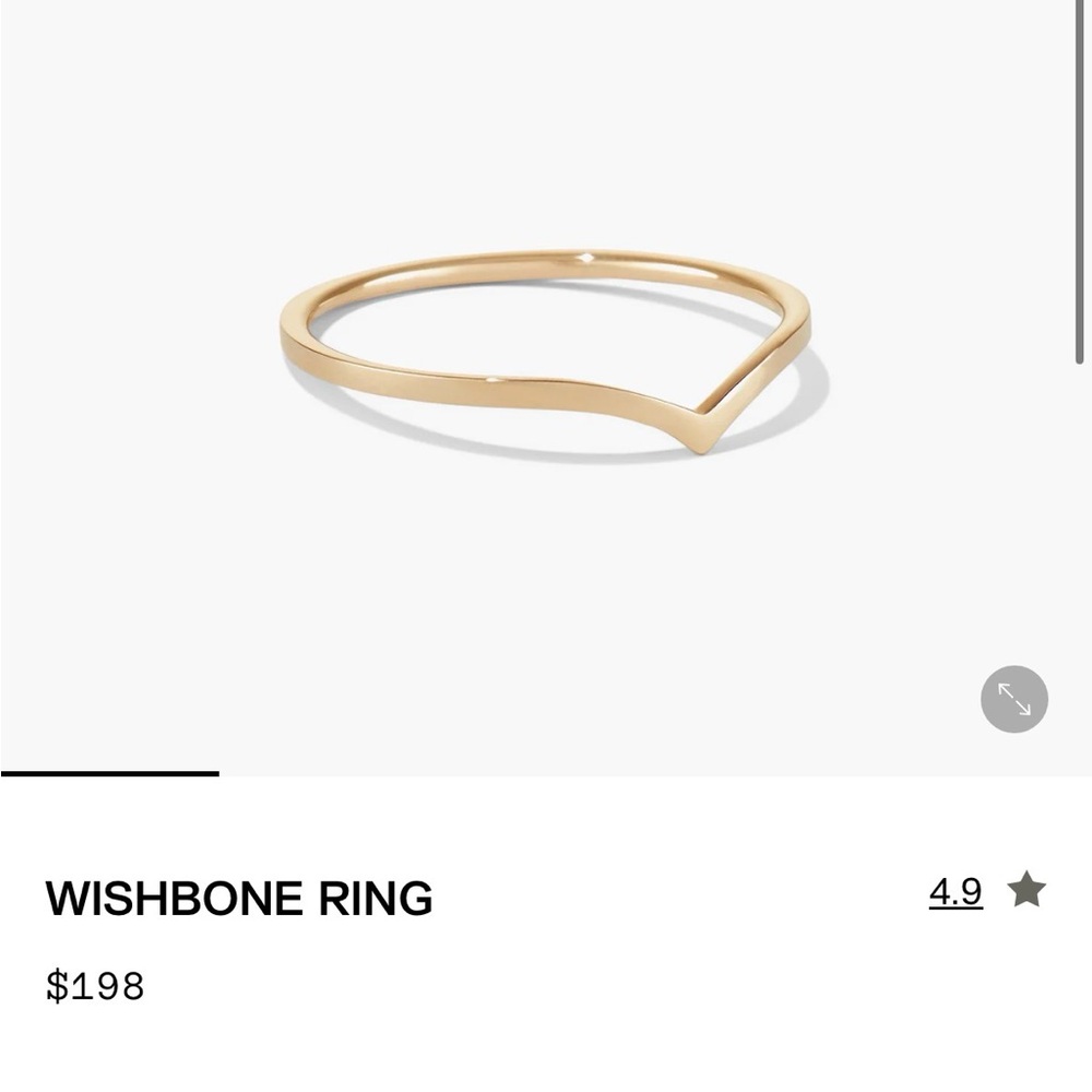 Mejuri wishbone ring. 14K yellow gold size 5